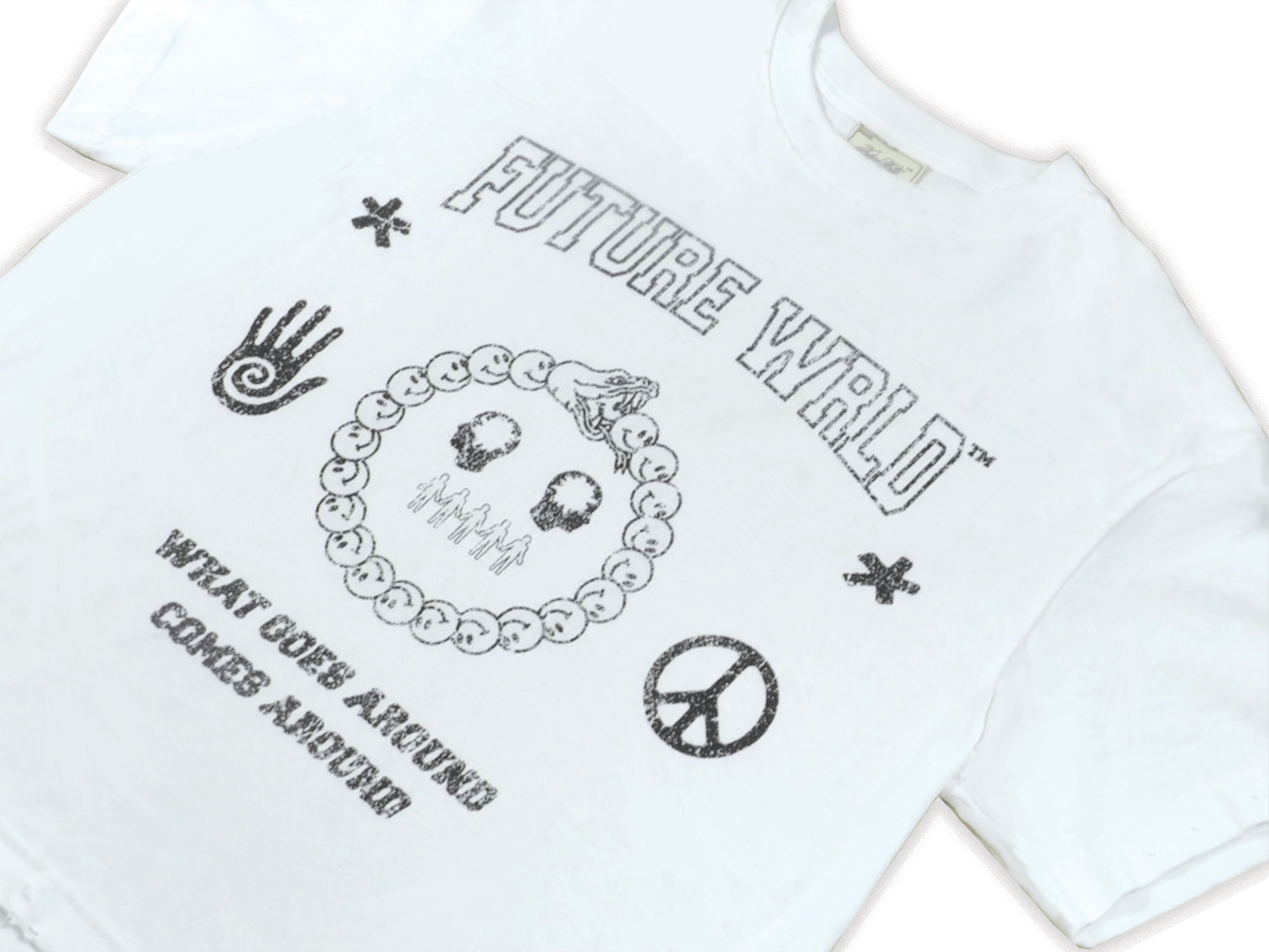 Cropped Oversized "Trash" T-Shirt - What Goes Around Comes Around
